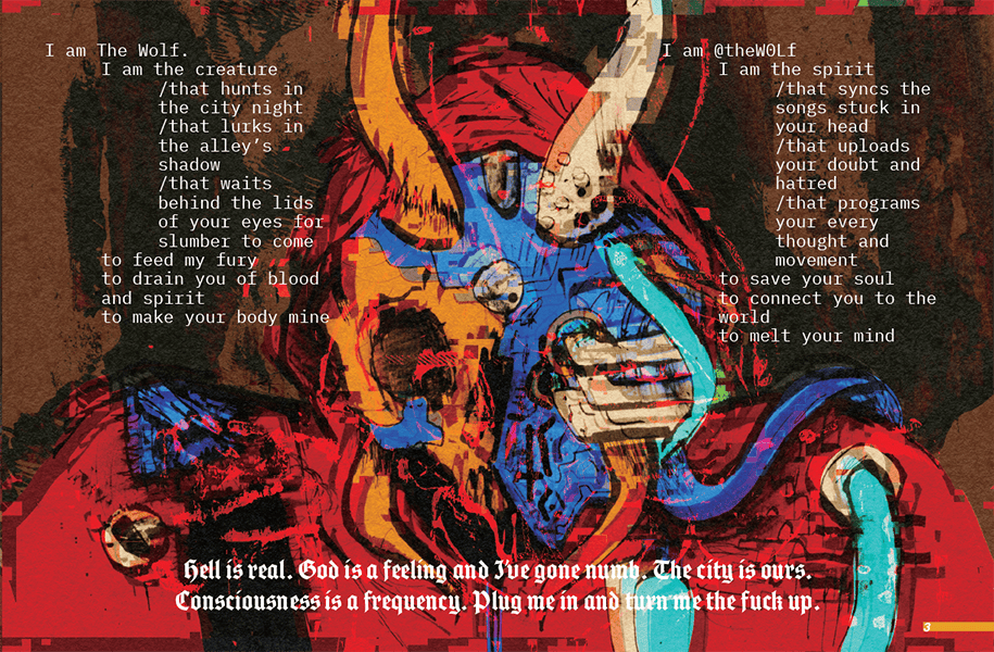 Two pages from the game Cybermetal 2021  